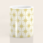 Midcentury Modern Atomic Starburst Pattern in Retro Gold and Cream Tones Coffee Mug Gallery Image 4