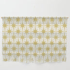Midcentury Modern Atomic Starburst Pattern in Retro Gold and Cream Tones Wall Hanging Gallery Image 1