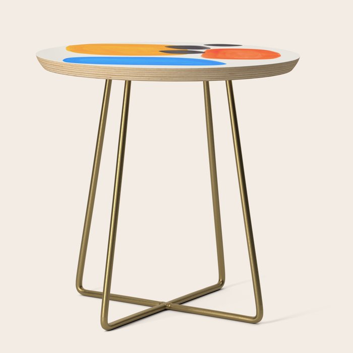 Minimalist Modern Mid Century Colorful Abstract Shapes Primary Colors Yellow Orange Blue Bubbles Side Table Gallery Image 1