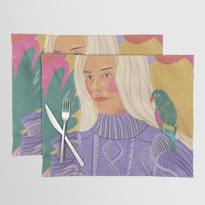 Parrot owner portrait Placemat Gallery Image 1