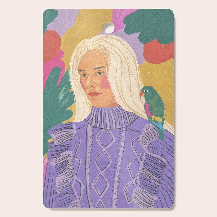 Parrot owner portrait Cutting Board Gallery Image 1