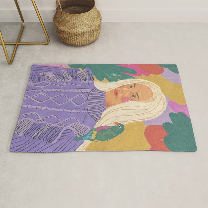 Parrot owner portrait Rug Gallery Image 1