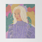 Parrot owner portrait Throw Blanket Gallery Image 2