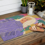 Parrot owner portrait Outdoor Rug Gallery Image 2