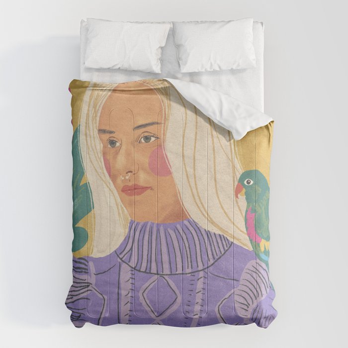 Parrot owner portrait Comforter Gallery Image 6