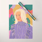 Parrot owner portrait Wrapping Paper Gallery Image 1