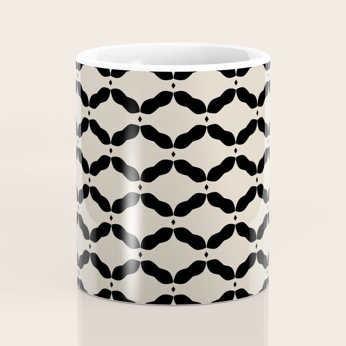 Monochrome Geometric Diamond Pattern Coffee Mug Gallery Image 4