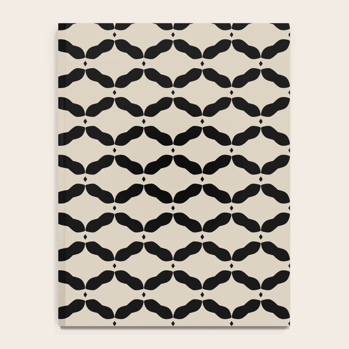 Monochrome Geometric Diamond Pattern Notebook Gallery Image 4