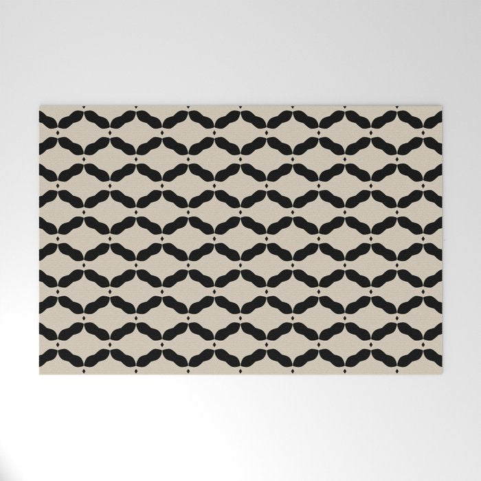 Monochrome Geometric Diamond Pattern Welcome Mat Gallery Image 1