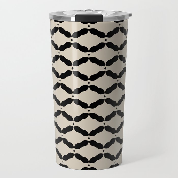 Monochrome Geometric Diamond Pattern Travel Mug Gallery Image 1