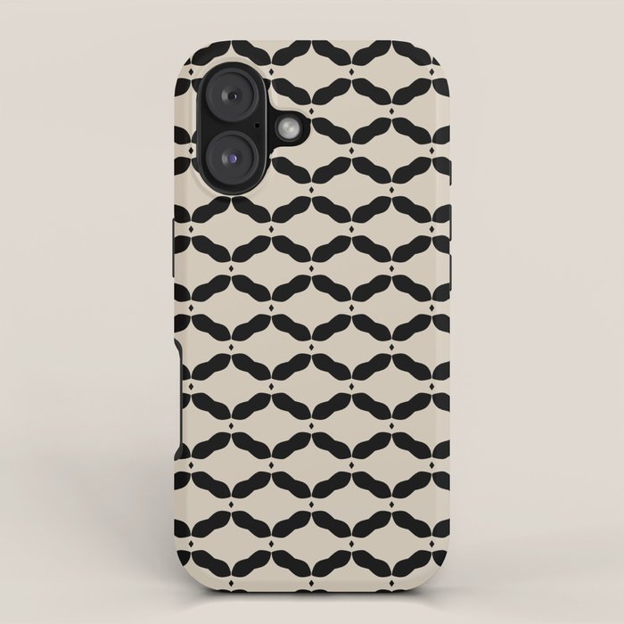 Monochrome Geometric Diamond Pattern iPhone Case Gallery Image 1