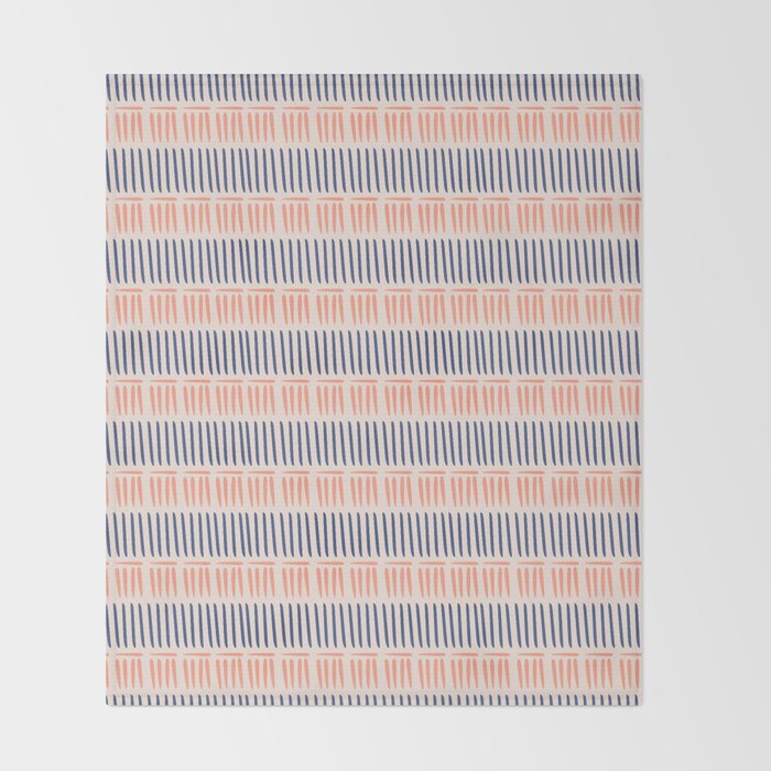 Simple Lines - Blue and pink Throw Blanket Gallery Image 2
