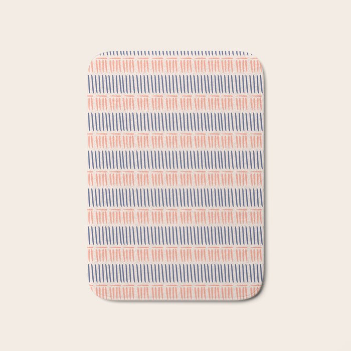 Simple Lines - Blue and pink Bath Mat Gallery Image 1