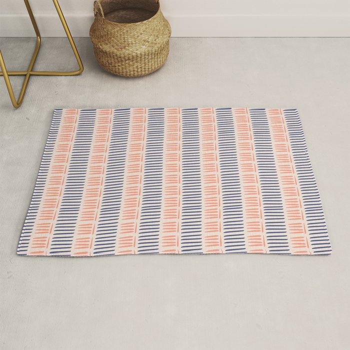 Simple Lines - Blue and pink Rug Gallery Image 1