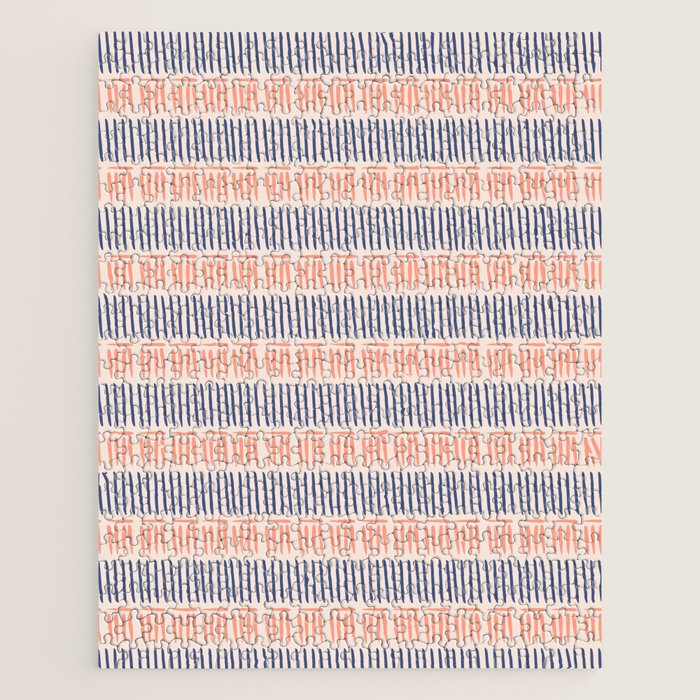 Simple Lines - Blue and pink Jigsaw Puzzle Gallery Image 1