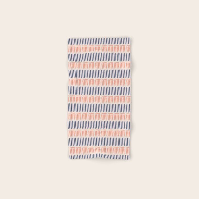 Simple Lines - Blue and pink Bath Towel Gallery Image 1