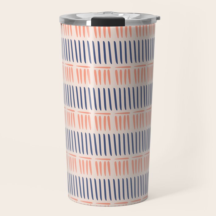 Simple Lines - Blue and pink Travel Mug Gallery Image 1