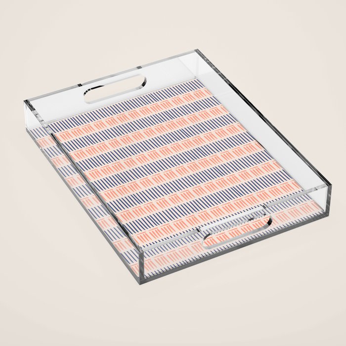 Simple Lines - Blue and pink Acrylic Tray Gallery Image 1