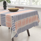 Simple Lines - Blue and pink Tablecloth Gallery Image 3
