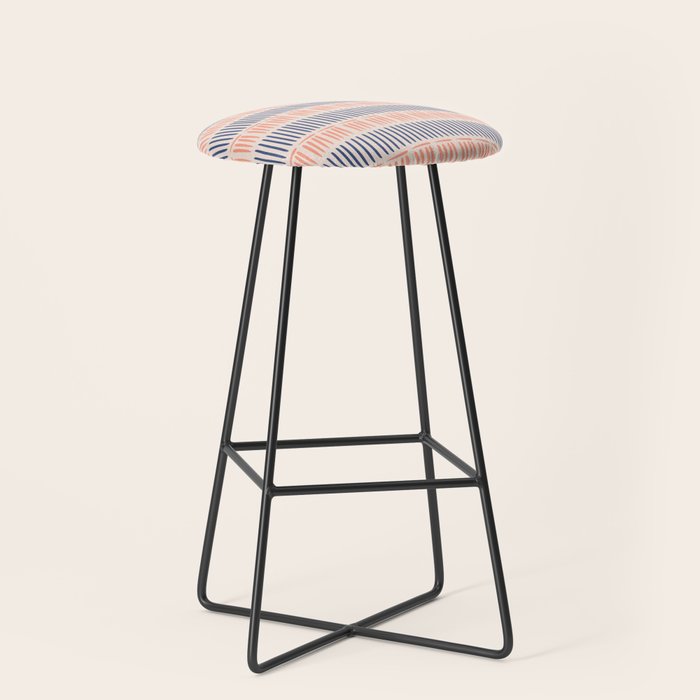 Simple Lines - Blue and pink Stool Gallery Image 1