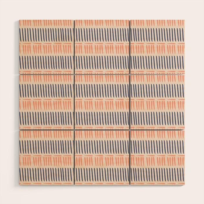 Simple Lines - Blue and pink Wood Wall Art Gallery Image 1