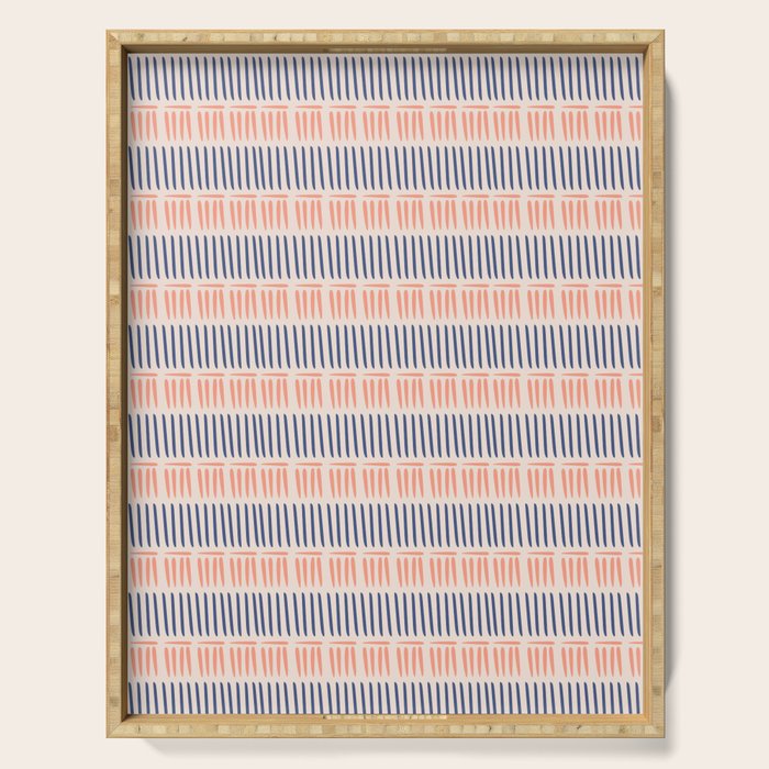 Simple Lines - Blue and pink Serving Tray Gallery Image 1