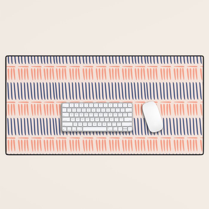 Simple Lines - Blue and pink Desk Mat Gallery Image 1