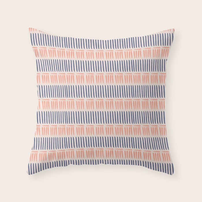 Simple Lines - Blue and pink Throw Pillow Gallery Image 6