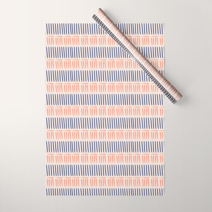 Simple Lines - Blue and pink Wrapping Paper Gallery Image 1