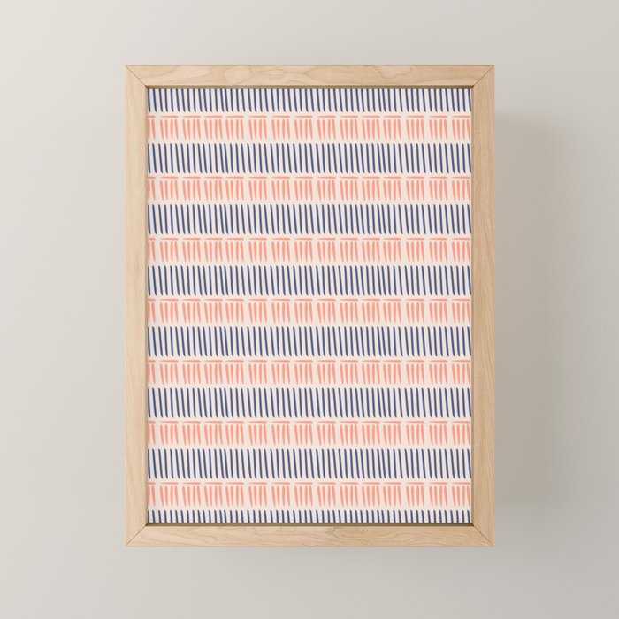 Simple Lines - Blue and pink Mini Art Print Gallery Image 1