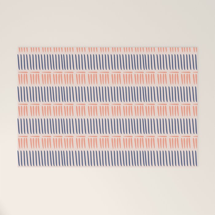 Simple Lines - Blue and pink Welcome Mat Gallery Image 1