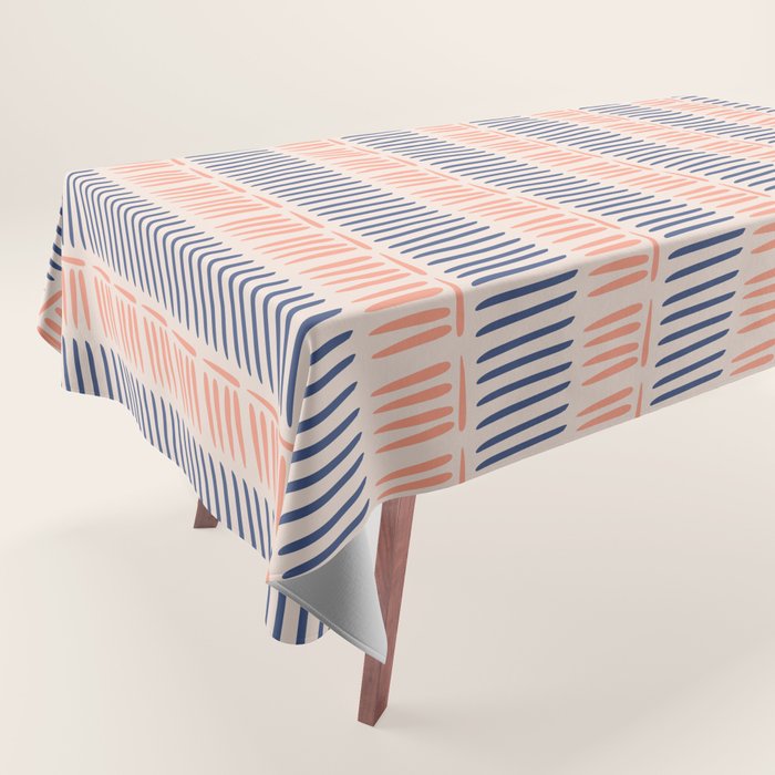 Simple Lines - Blue and pink Tablecloth Gallery Image 1