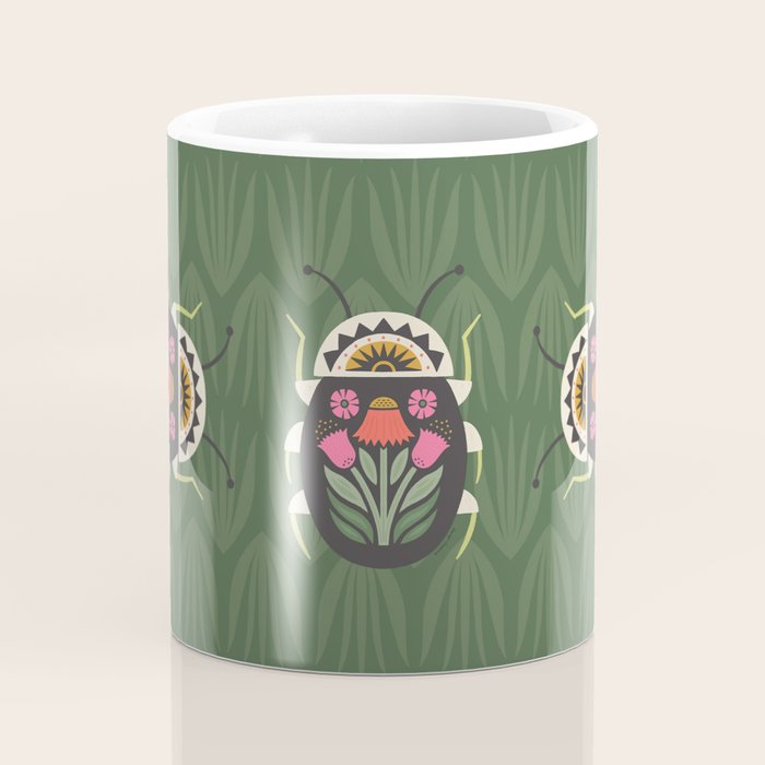 Folk Art Beetle Coffee Mug Gallery Image 4
