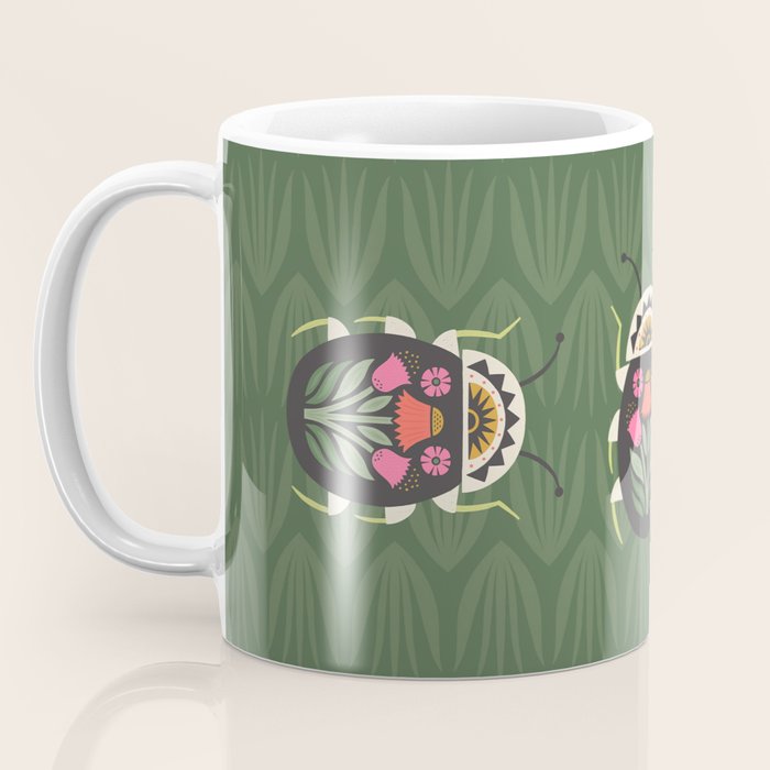 Folk Art Beetle Coffee Mug Gallery Image 3