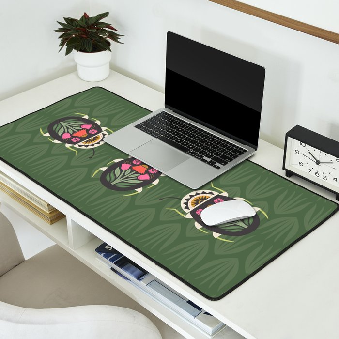 Folk Art Beetle Desk Mat Gallery Image 2