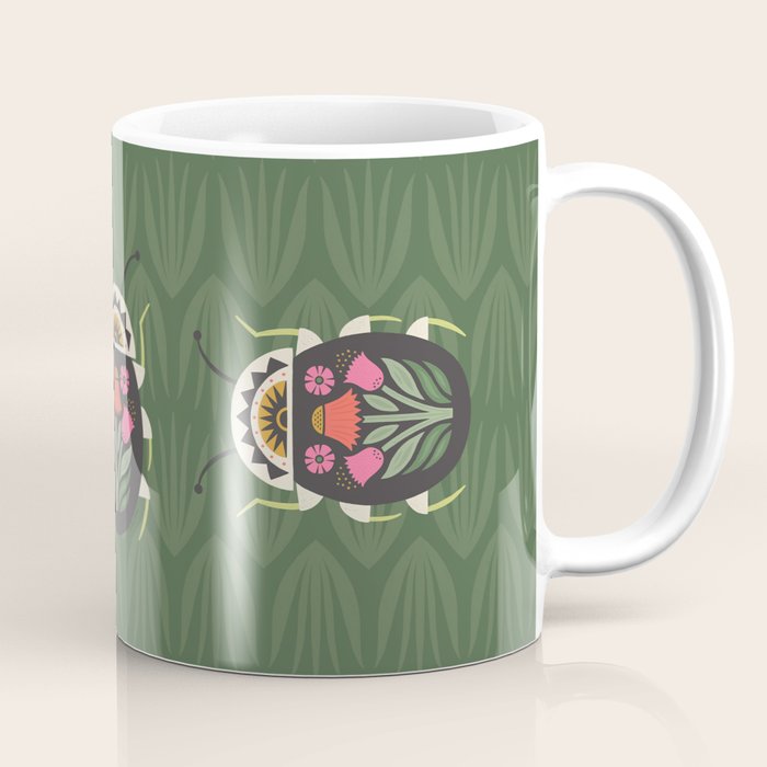 Folk Art Beetle Coffee Mug Gallery Image 1