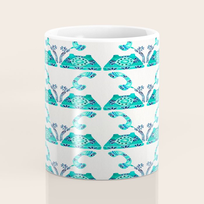 Vintage Rotary Phone - Turquoise Palette Coffee Mug Gallery Image 4