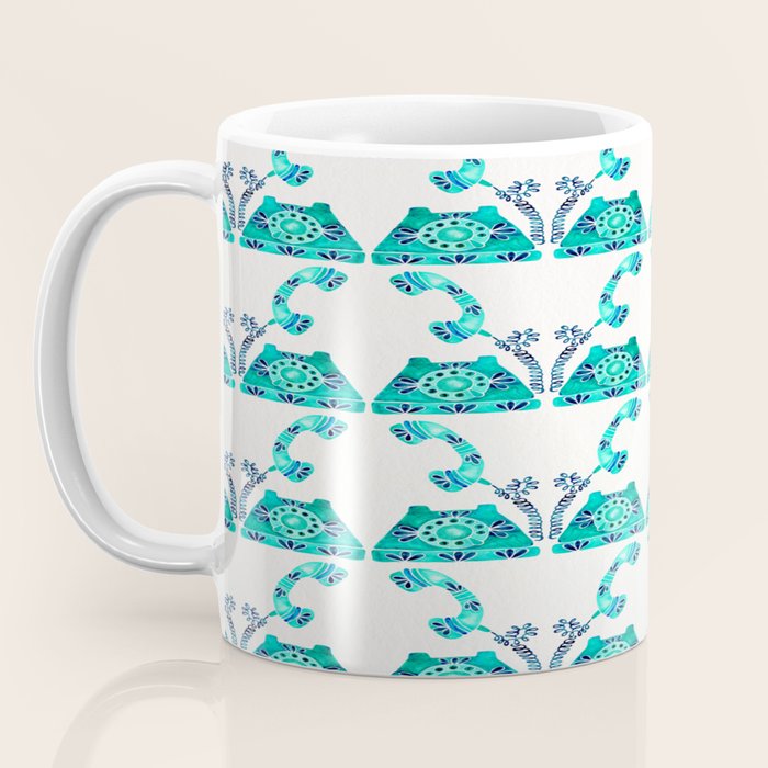 Vintage Rotary Phone - Turquoise Palette Coffee Mug Gallery Image 3