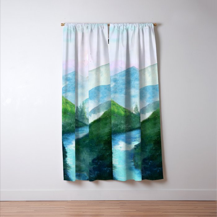 Mountain River Window Curtain Gallery Image 3