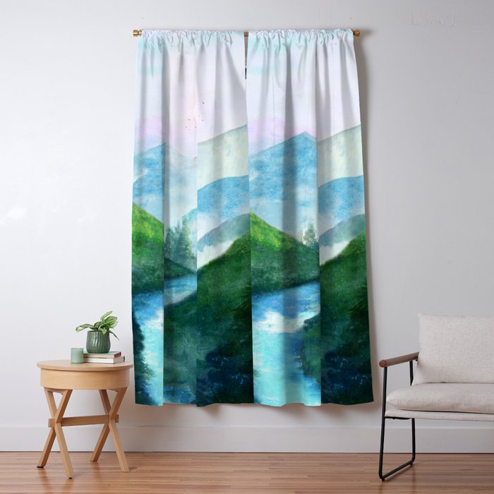 Mountain River Window Curtain Gallery Image 1