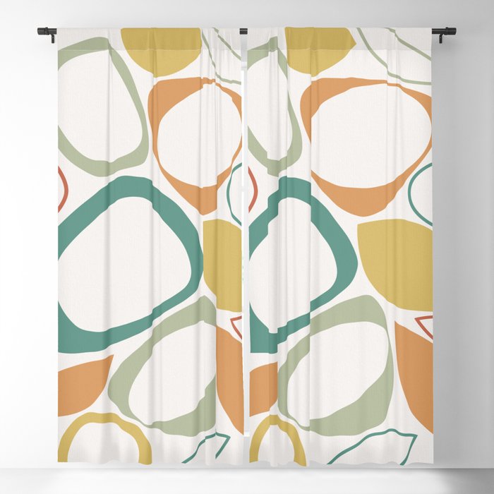 Mid Century Modern Abstract 8 Window Curtain Gallery Image 1