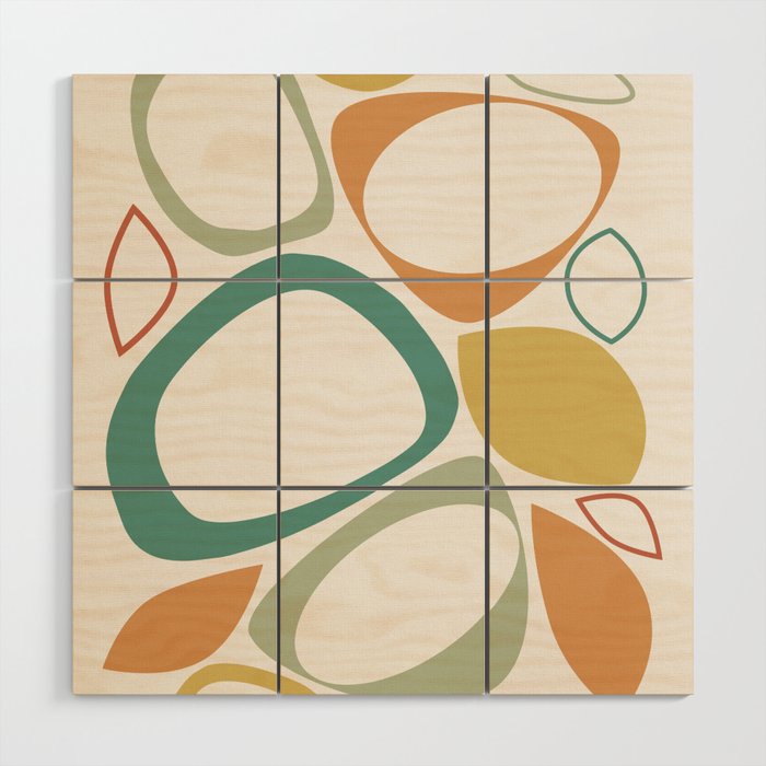 Mid Century Modern Abstract 8 Wood Wall Art Gallery Image 1