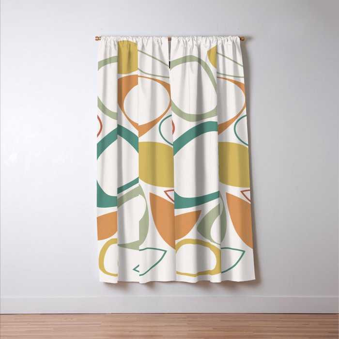 Mid Century Modern Abstract 8 Window Curtain Gallery Image 3