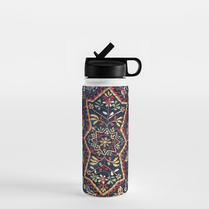 North Indian Floral Rug Print Water Bottle Gallery Image 1