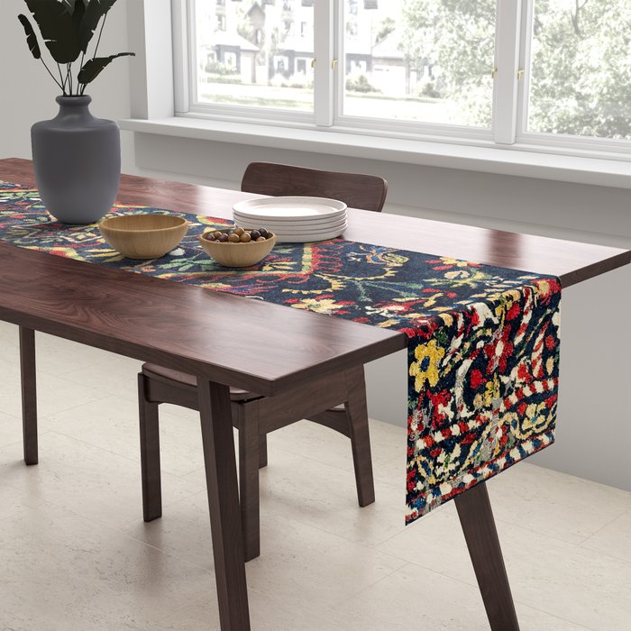North Indian Floral Rug Print Table Runner Gallery Image 2