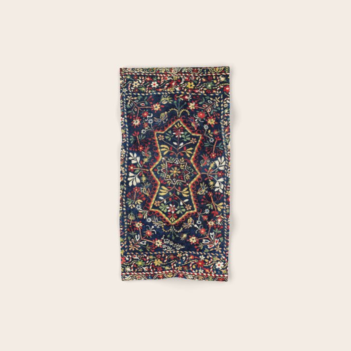 North Indian Floral Rug Print Bath Towel Gallery Image 1