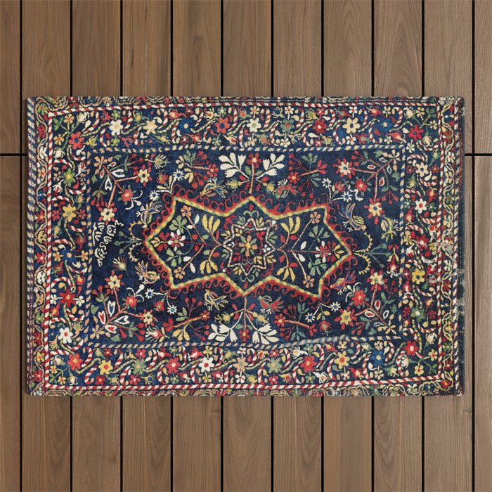 North Indian Floral Rug Print Outdoor Rug Gallery Image 1