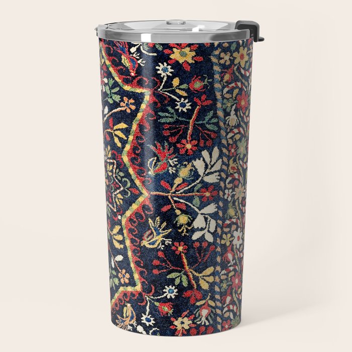 North Indian Floral Rug Print Travel Mug Gallery Image 2