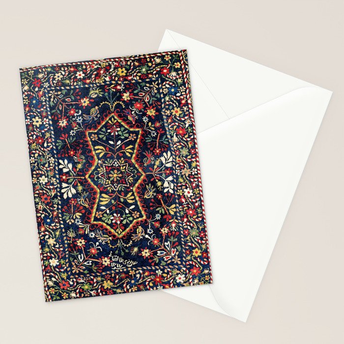 North Indian Floral Rug Print Stationery Card Gallery Image 2