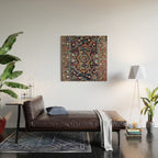 North Indian Floral Rug Print Wood Wall Art Gallery Image 2